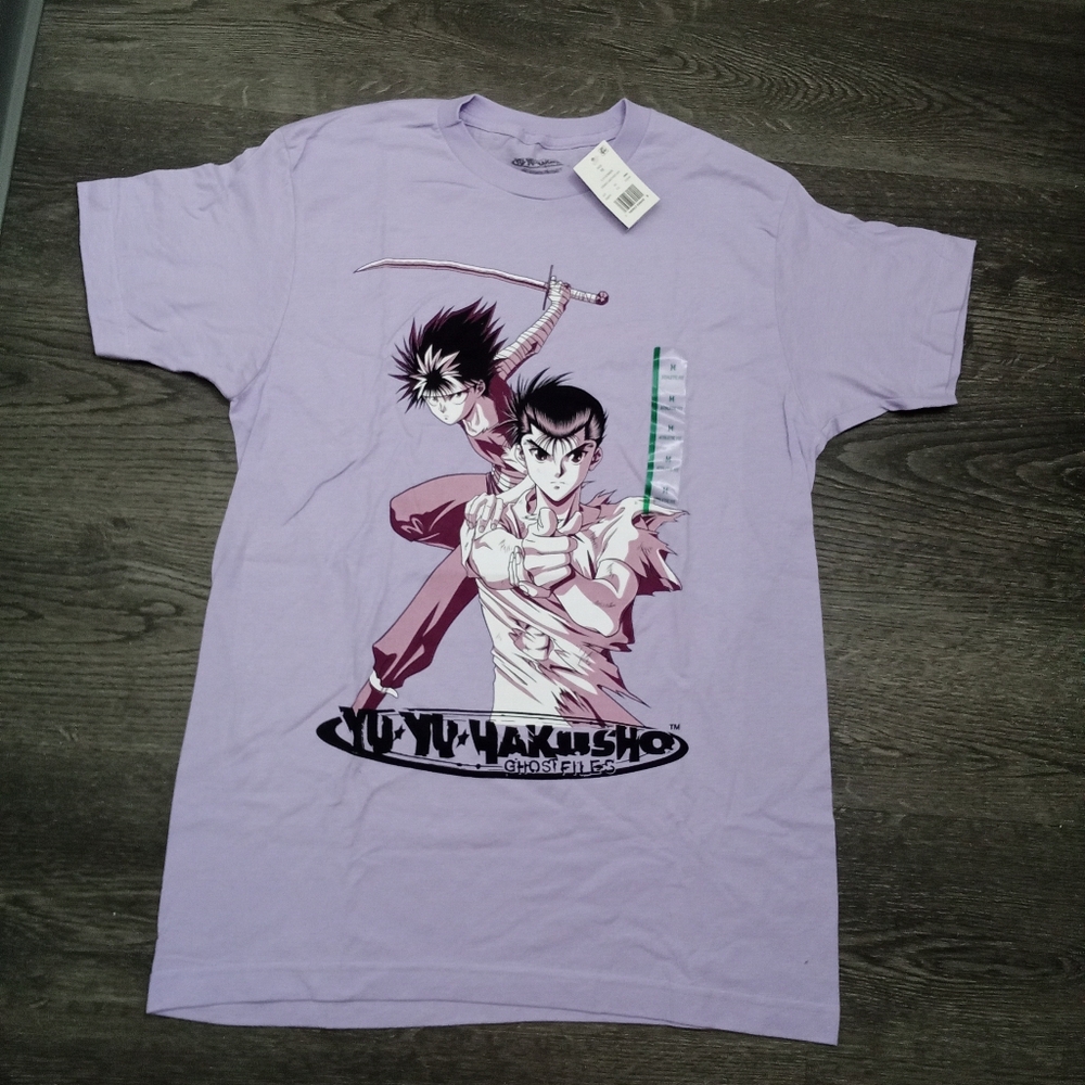 Yu Yu hakusho Tshirt Mens Medium Purple Short Sleeve Graphic Tee New